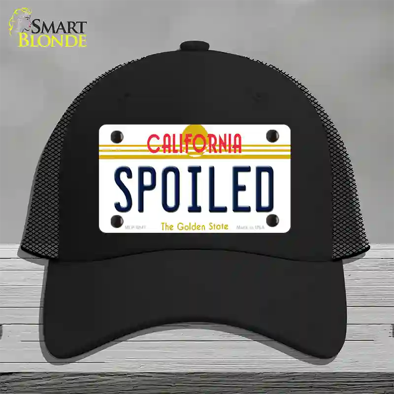 Spoiled California Novelty License Plate Hat Mesh / Black