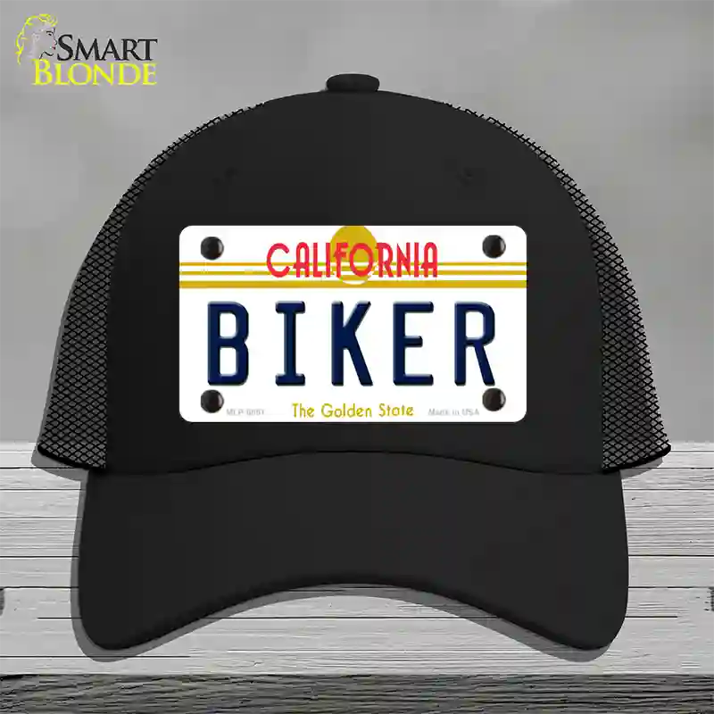 Biker California Novelty License Plate Hat Mesh / Black