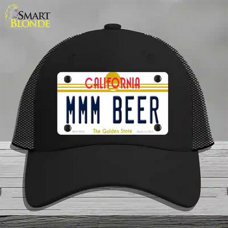 MMM Beer California Novelty License Plate Hat Mesh / Black