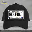 Best Dad Puerto Rico Novelty License Plate Hat Mesh / Black