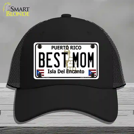 Best Mom Puerto Rico Novelty License Plate Hat Mesh / Black