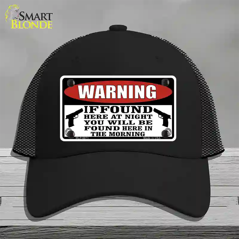 Warning If Found Novelty License Plate Hat Mesh / Black