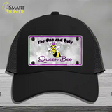 Queen Bee Purple Novelty License Plate Hat Mesh / Black