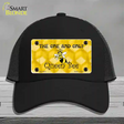 Queen Bee Honey Comb Novelty License Plate Hat Mesh / Black