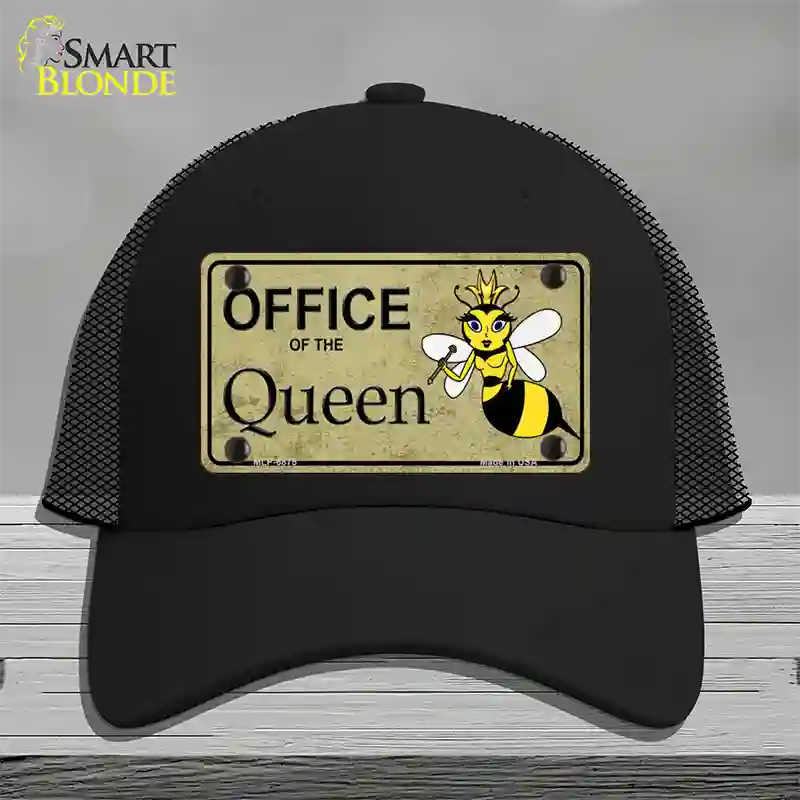 Office Of Queen Bee Novelty License Plate Hat Mesh / Black