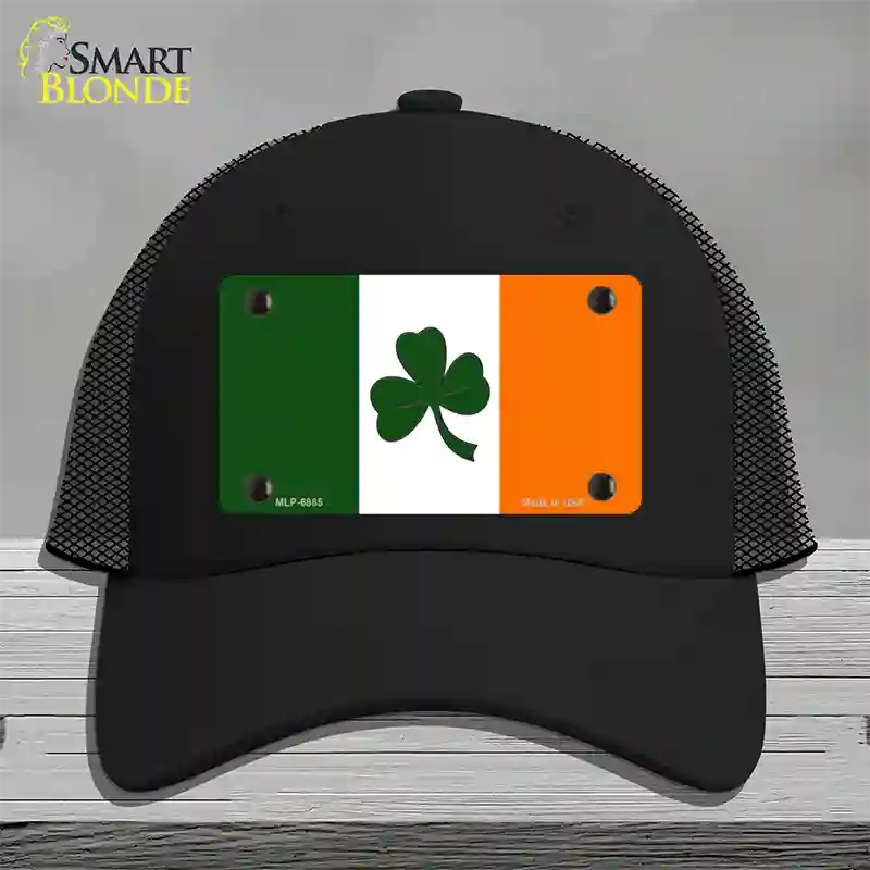 Shamrock Irish Flag Novelty License Plate Hat Mesh / Black