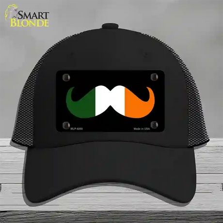 Irish Mustache Novelty License Plate Hat Mesh / Black