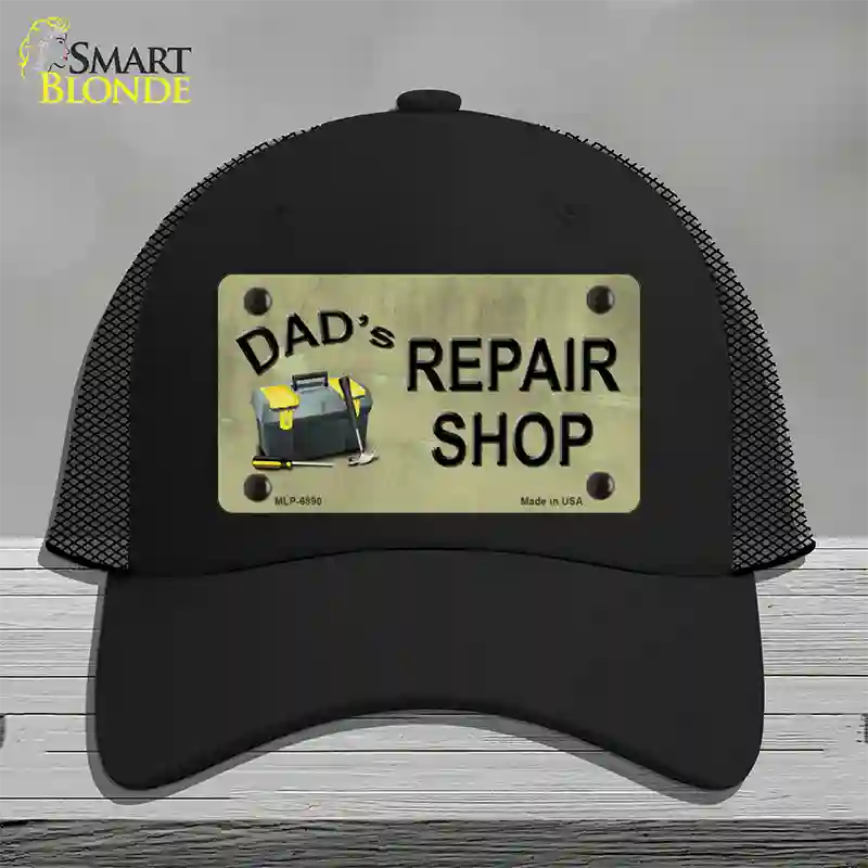 Dads Repair Shop Novelty License Plate Hat Mesh / Black