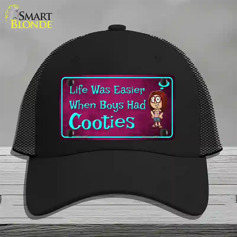 When Boys Had Cooties Novelty License Plate Hat Mesh / Black