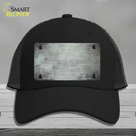 White Oil Rubbed Solid Novelty License Plate Hat Mesh / Black