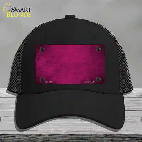 Pink Oil Rubbed Solid Novelty License Plate Hat Mesh / Black