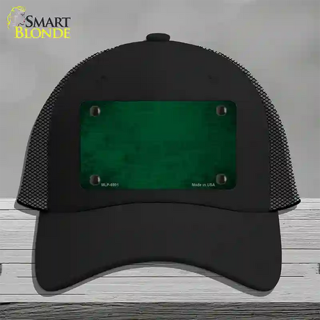 Green Oil Rubbed Solid Novelty License Plate Hat Mesh / Black