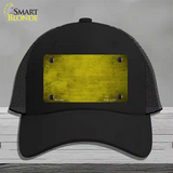 Yellow Oil Rubbed Solid Novelty License Plate Hat Mesh / Black