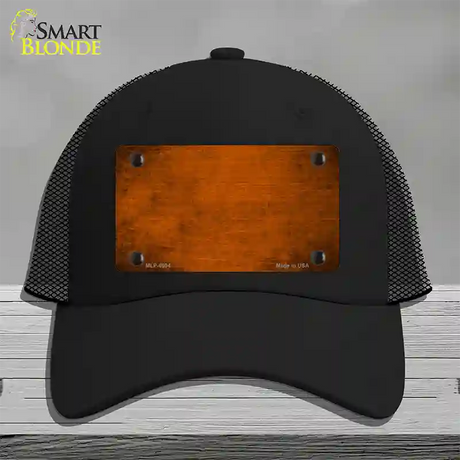 Orange Oil Rubbed Solid Novelty License Plate Hat Mesh / Black