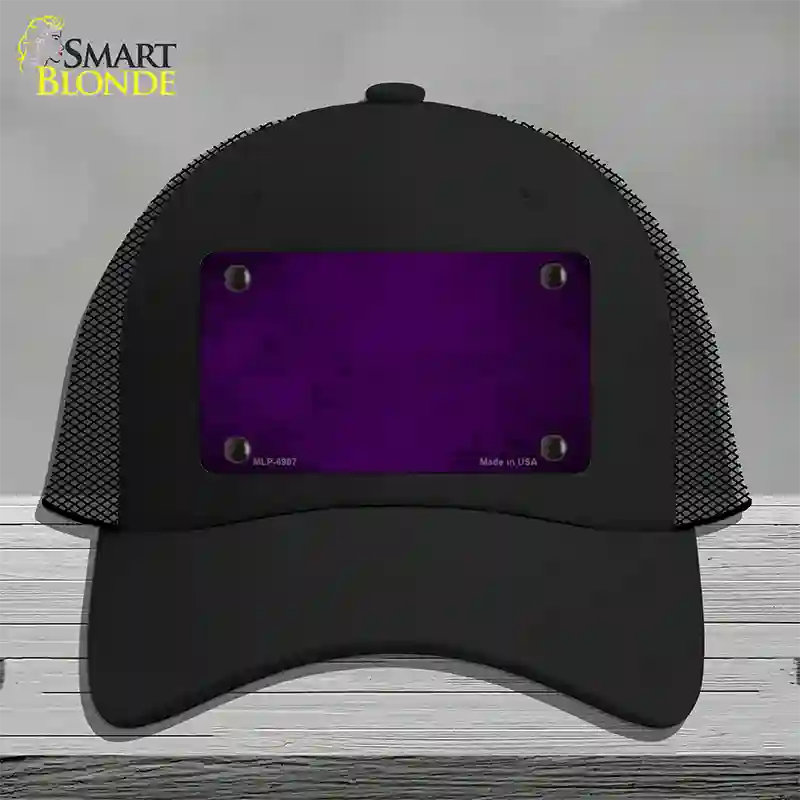 Purple Oil Rubbed Solid Novelty License Plate Hat Mesh / Black