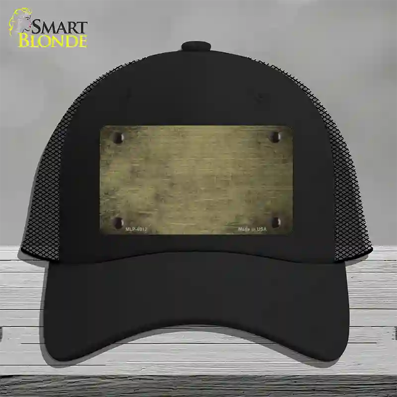 Gold Oil Rubbed Solid Novelty License Plate Hat Mesh / Black