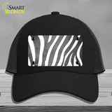 Gray White Zebra Oil Rubbed Novelty License Plate Hat Mesh / Black