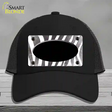 Black White Zebra Oval Oil Rubbed Novelty License Plate Hat Mesh / Black