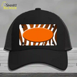 Orange White Zebra Oval Oil Rubbed Novelty License Plate Hat Mesh / Black