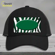 Green White Zebra Oval Oil Rubbed Novelty License Plate Hat Mesh / Black