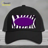 Purple White Zebra Oval Oil Rubbed Novelty License Plate Hat Mesh / Black