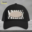 Tan White Zebra Oval Oil Rubbed Novelty License Plate Hat Mesh / Black