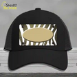 Gold White Zebra Oval Oil Rubbed Novelty License Plate Hat Mesh / Black