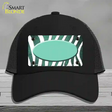 Mint White Zebra Oval Oil Rubbed Novelty License Plate Hat Mesh / Black