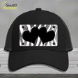 Black White Zebra Hearts Oil Rubbed Novelty License Plate Hat Mesh / Black