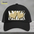 Gold White Zebra Hearts Oil Rubbed Novelty License Plate Hat Mesh / Black