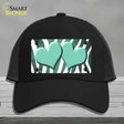 Mint White Zebra Hearts Oil Rubbed Novelty License Plate Hat Mesh / Black