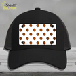 Orange White Dots Oil Rubbed Novelty License Plate Hat Mesh / Black