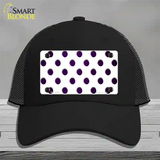 Purple White Dots Oil Rubbed Novelty License Plate Hat Mesh / Black