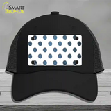 Light Blue White Dots Oil Rubbed Novelty License Plate Hat Mesh / Black