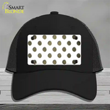 Gold White Dots Oil Rubbed Novelty License Plate Hat Mesh / Black