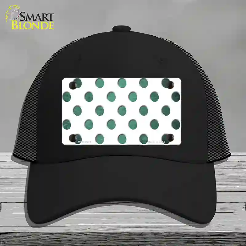 Mint White Dots Oil Rubbed Novelty License Plate Hat Mesh / Black