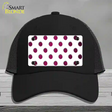 Pink White Dots Oil Rubbed Novelty License Plate Hat Mesh / Black