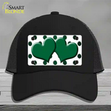 Green White Dots Hearts Oil Rubbed Novelty License Plate Hat Mesh / Black