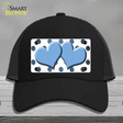 Light Blue White Dots Hearts Oil Rubbed Novelty License Plate Hat Mesh / Black