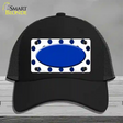 Blue White Dots Oval Oil Rubbed Novelty License Plate Hat Mesh / Black