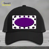 Purple White Dots Oval Oil Rubbed Novelty License Plate Hat Mesh / Black