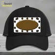 Brown White Dots Oval Oil Rubbed Novelty License Plate Hat Mesh / Black