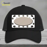 Tan White Dots Oval Oil Rubbed Novelty License Plate Hat Mesh / Black