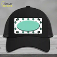 Mint White Dots Oval Oil Rubbed Novelty License Plate Hat Mesh / Black