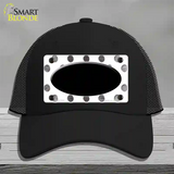 Black White Dots Oval Oil Rubbed Novelty License Plate Hat Mesh / Black