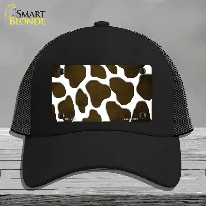 Brown White Giraffe Oil Rubbed Novelty License Plate Hat Mesh / Black