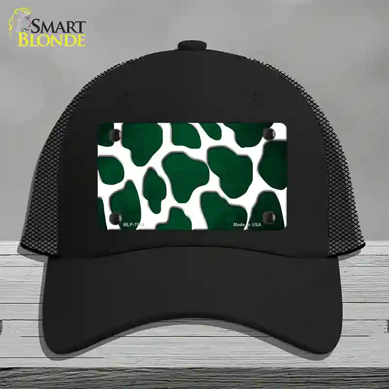 Green White Giraffe Oil Rubbed Novelty License Plate Hat Mesh / Black