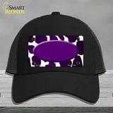 Purple White Oval Giraffe Oil Rubbed Novelty License Plate Hat Mesh / Black