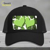 Lime Green White Hearts Giraffe Oil Rubbed Novelty License Plate Hat Mesh / Black