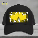 Yellow White Hearts Giraffe Oil Rubbed Novelty License Plate Hat Mesh / Black